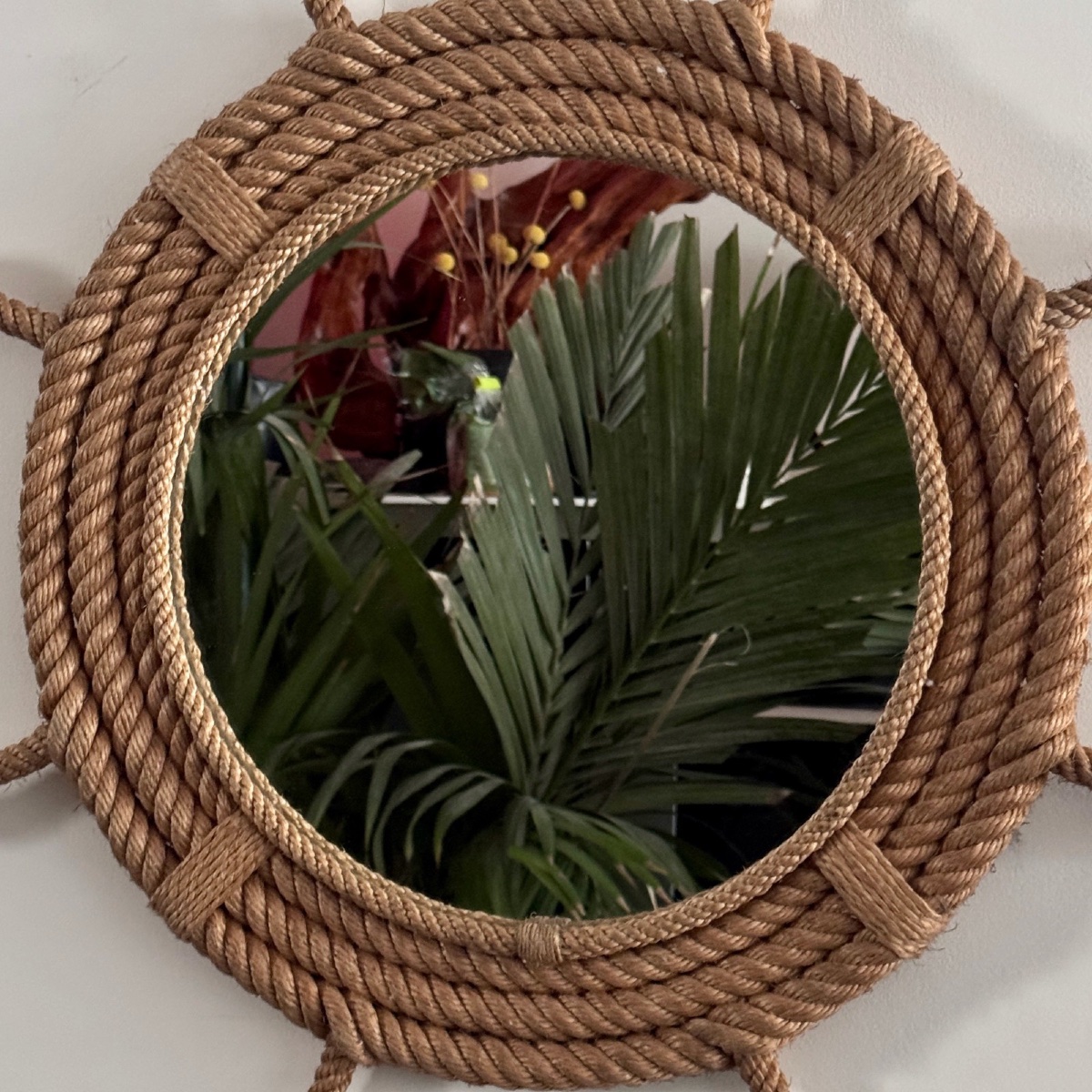 Audoux-minet Rope Mirror In The Shape Of A Ship's Wheel 20th Century-photo-5