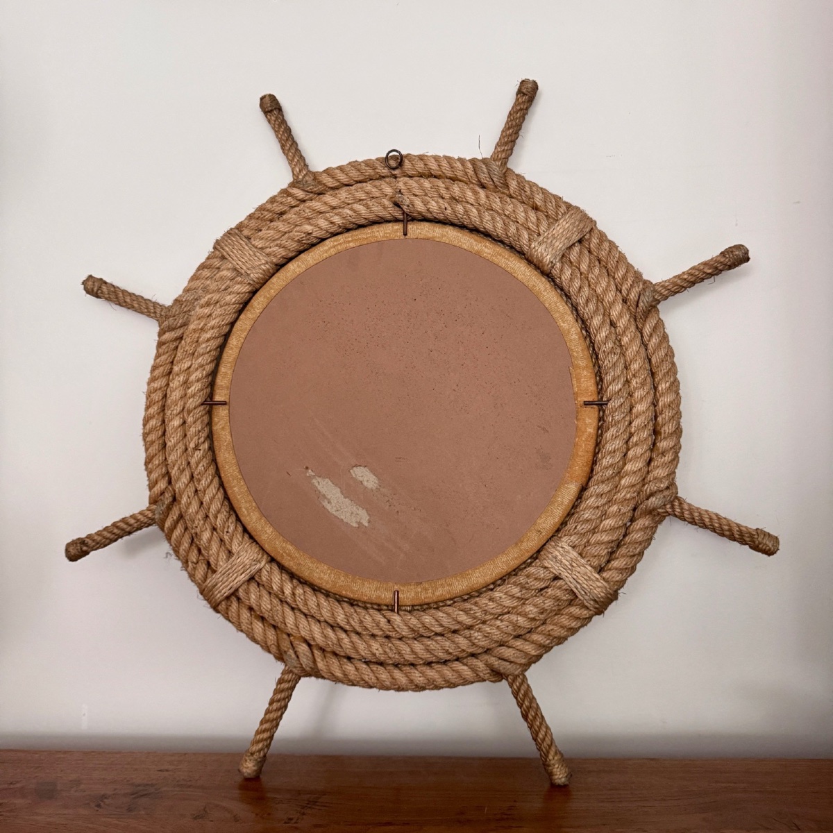 Audoux-minet Rope Mirror In The Shape Of A Ship's Wheel 20th Century-photo-6
