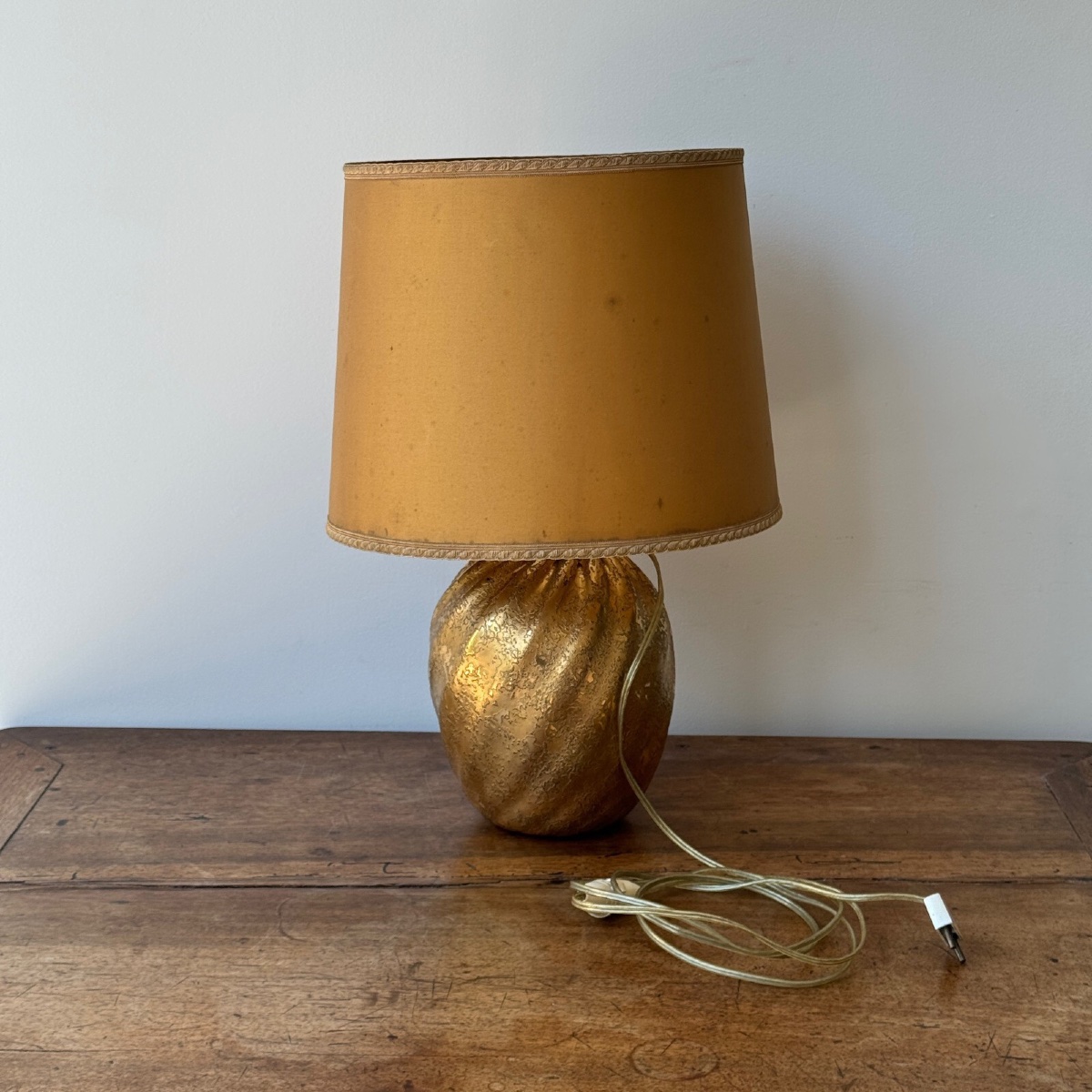 Murano Lamp Venice 1960 Gold Inclusion Arrow Signature-photo-4