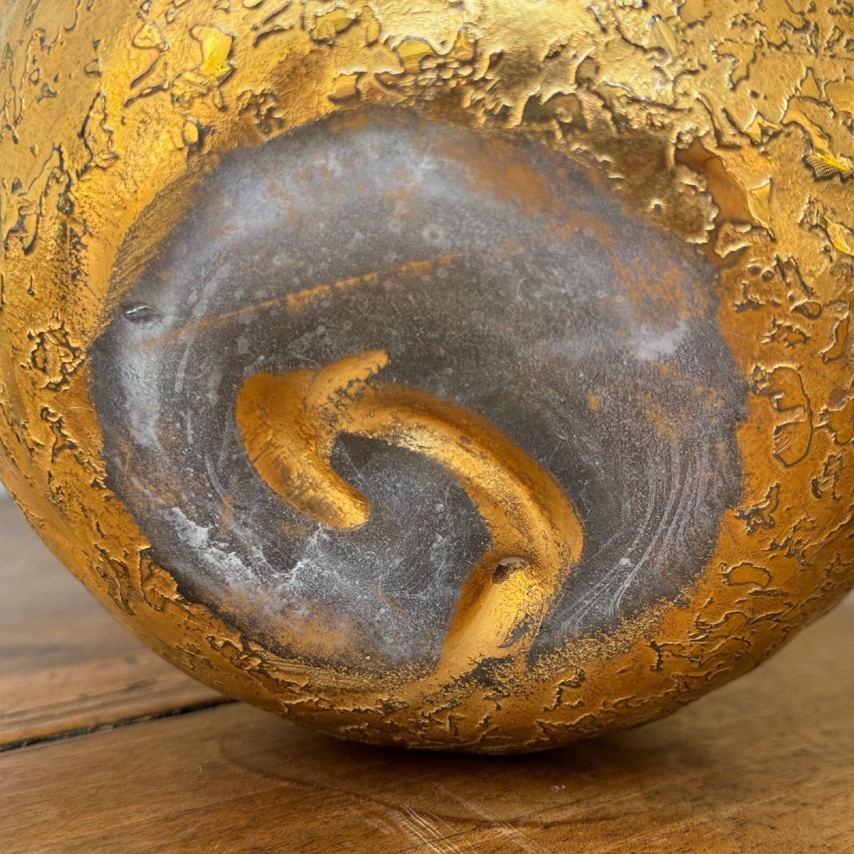 Murano Lamp Venice 1960 Gold Inclusion Arrow Signature-photo-5
