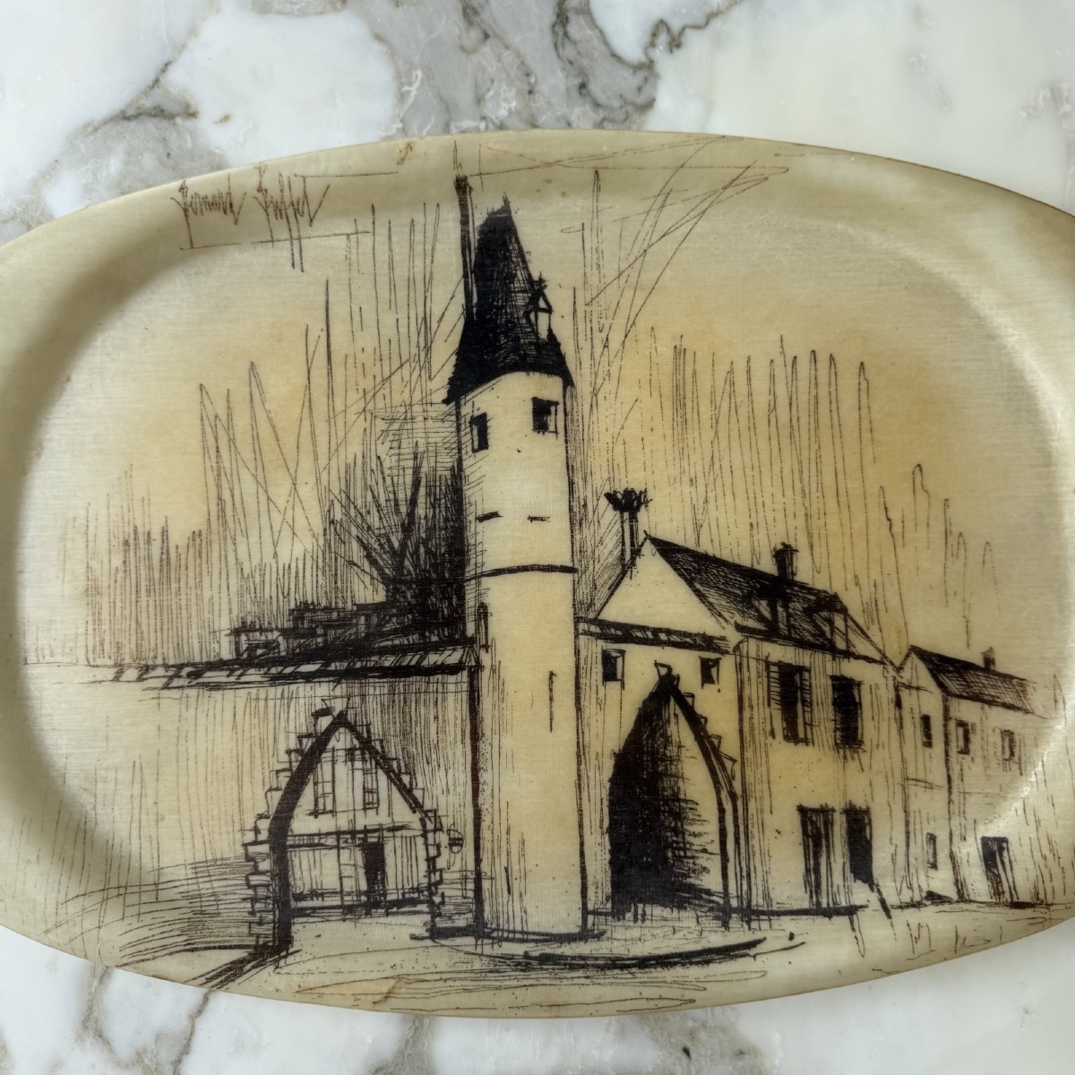 Plateau en Fibre de Verre par Bernard Buffet, France -photo-2