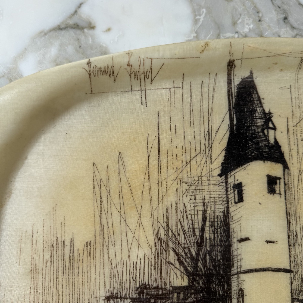 Plateau en Fibre de Verre par Bernard Buffet, France -photo-3