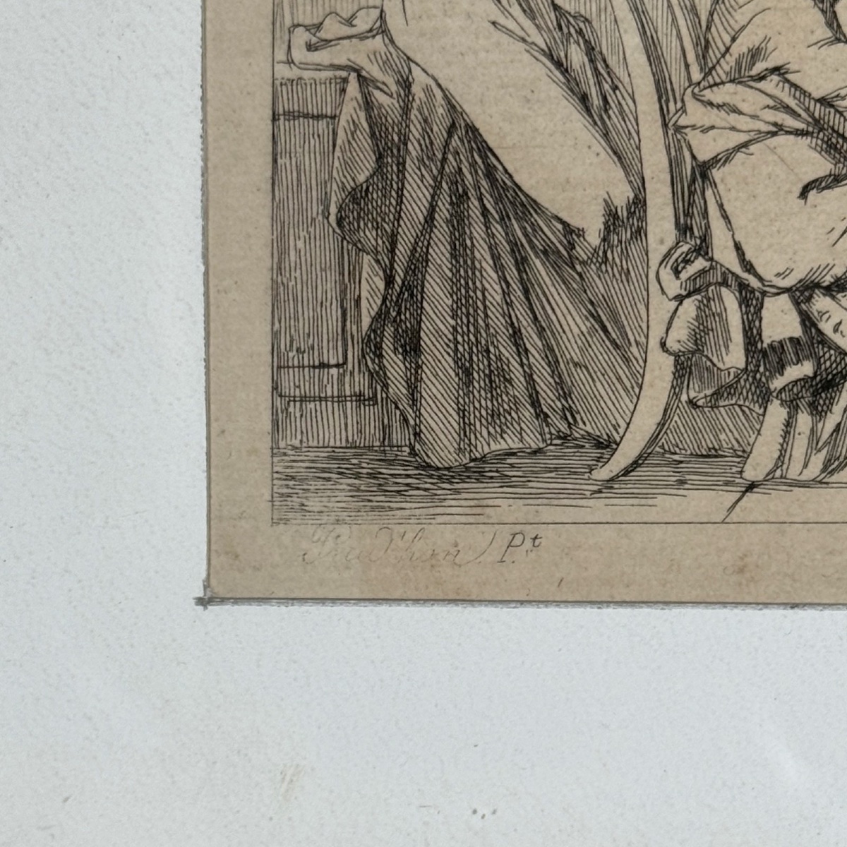 Gravure ancienne par Leopold Flameng représentant une scène à l'Antique -photo-1