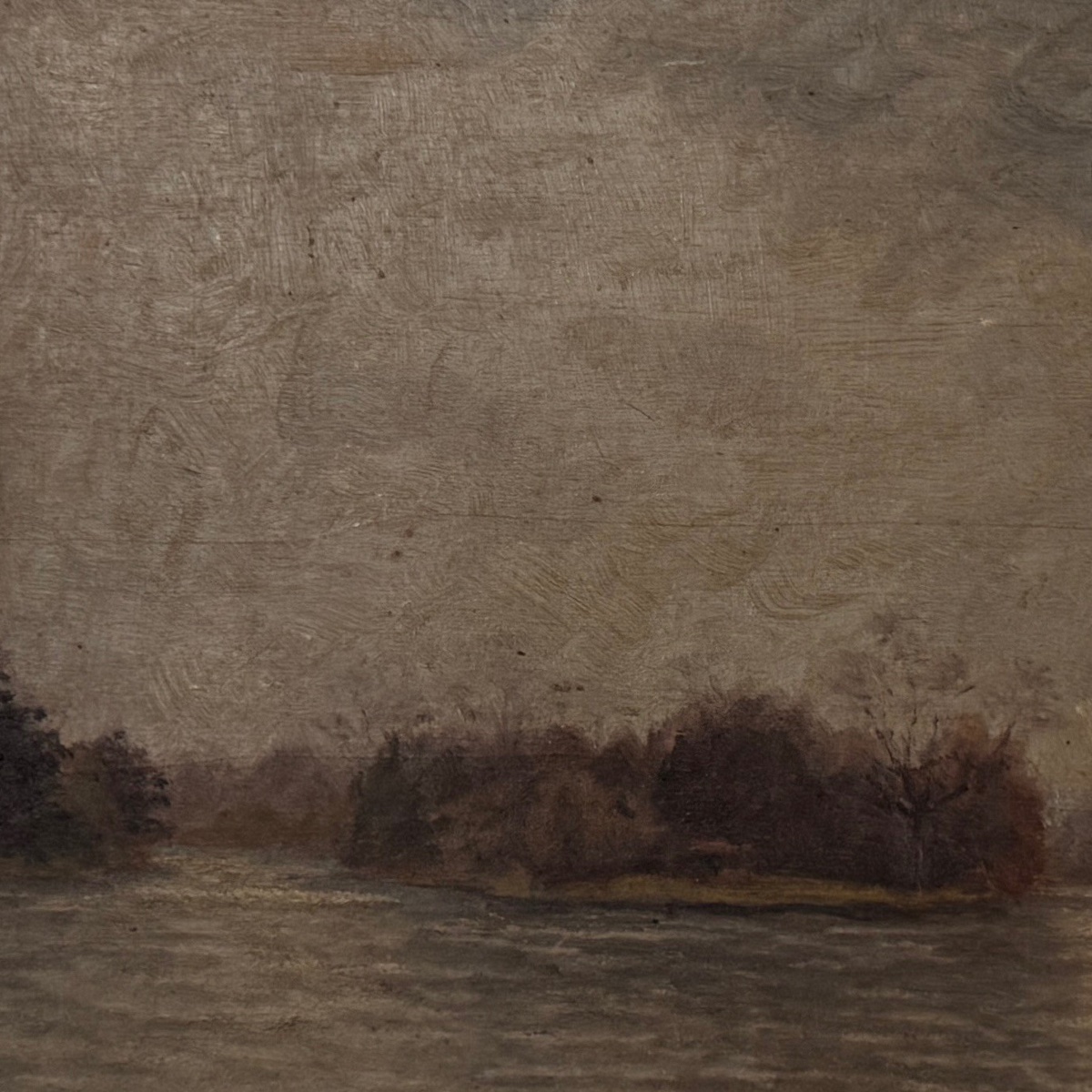 Oil On Panel By G. Finot An Islet On A Pond Early 20th Century-photo-1