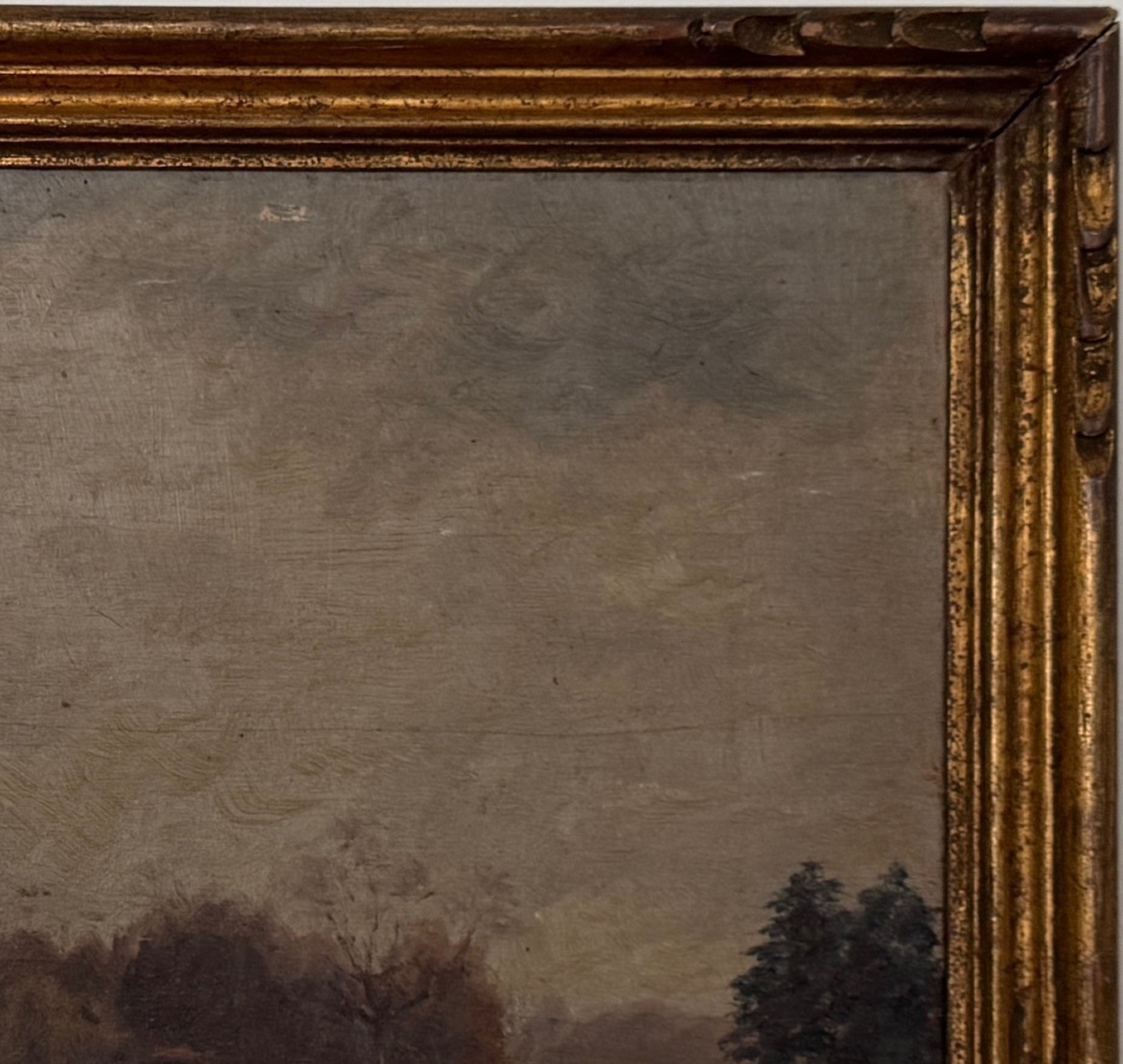 Oil On Panel By G. Finot An Islet On A Pond Early 20th Century-photo-4