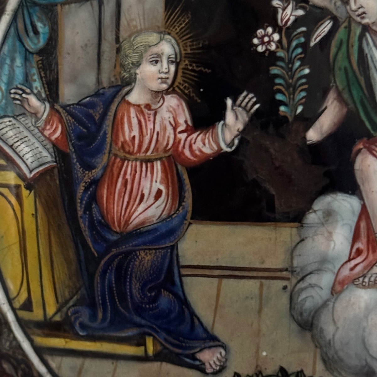 17th Century Limoges Enamel Depicting The Annunciation To Mary-photo-1
