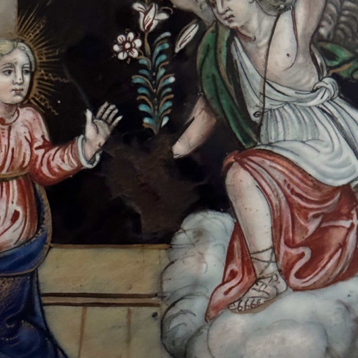 17th Century Limoges Enamel Depicting The Annunciation To Mary-photo-2