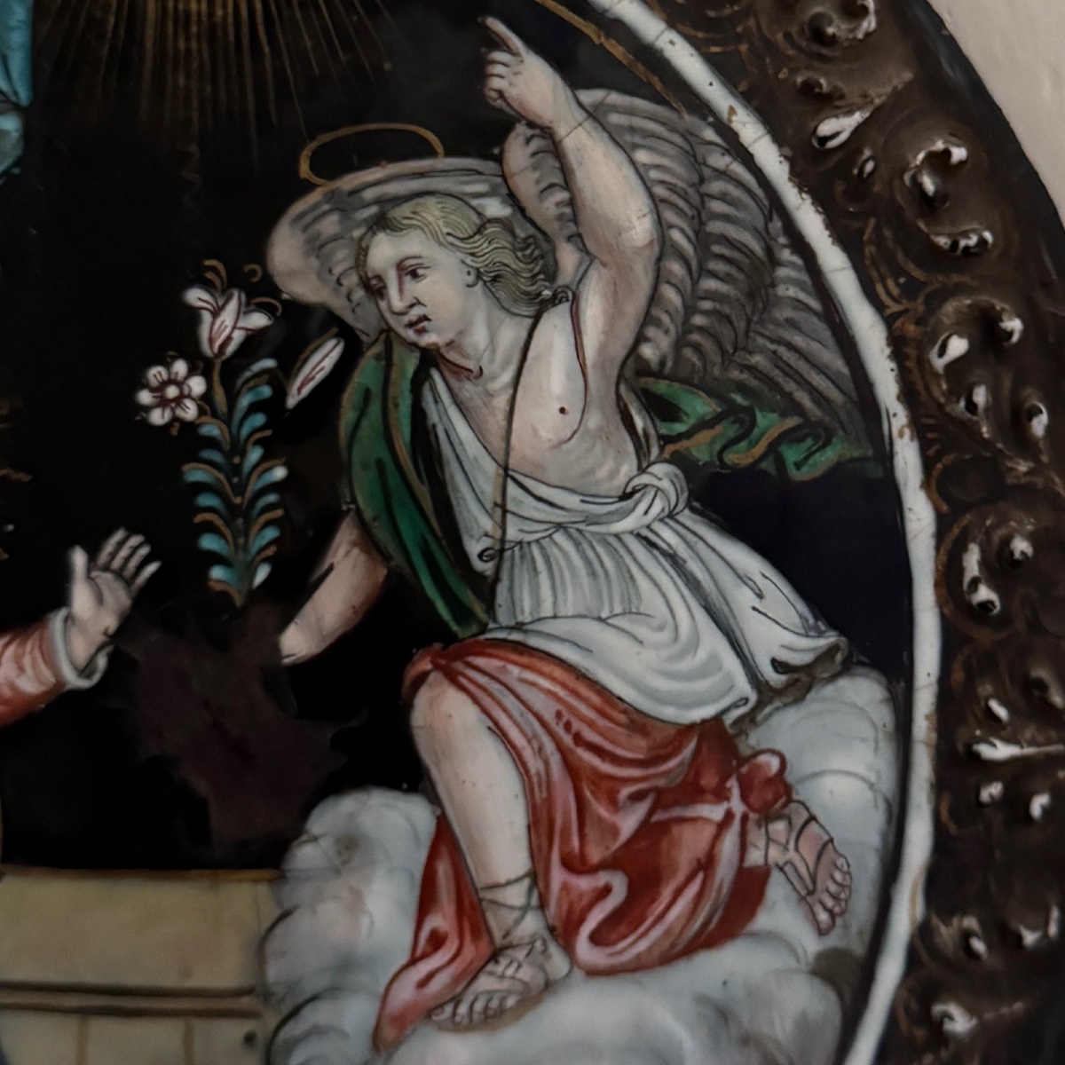 17th Century Limoges Enamel Depicting The Annunciation To Mary-photo-4