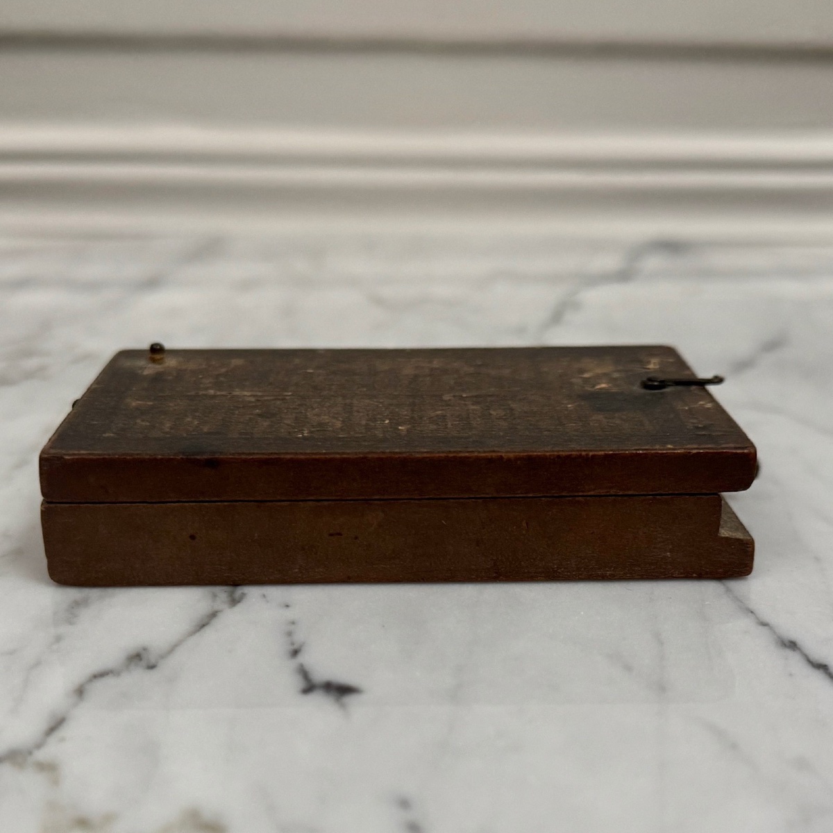 Cadran solaire de poche portatif en bois XVIIIe -photo-4