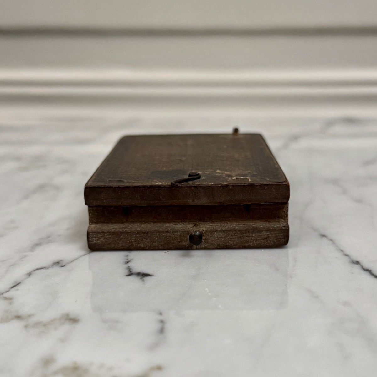 Cadran solaire de poche portatif en bois XVIIIe -photo-3