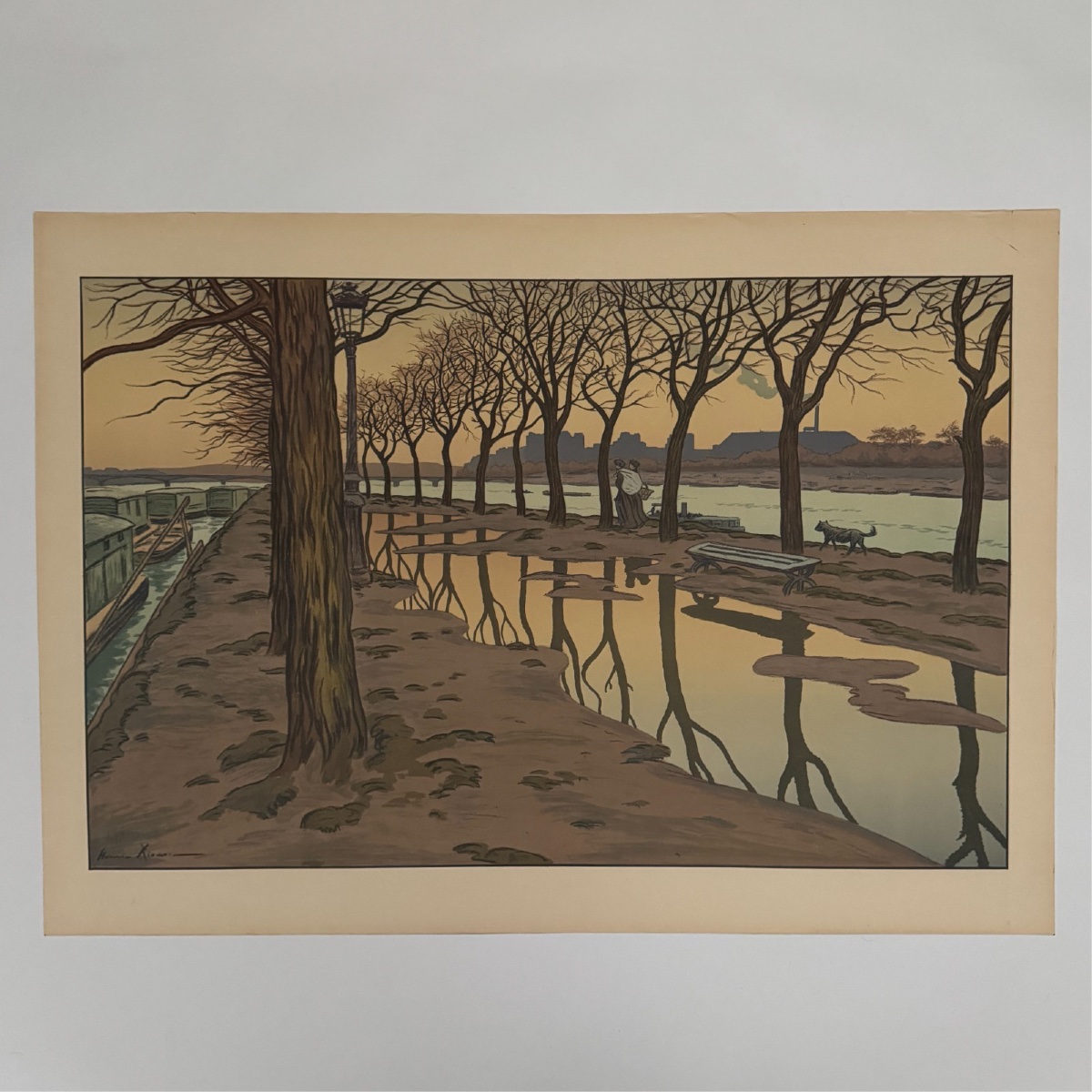 Lithograph By Henri Rivière: Parisian Landscapes - Swan Island -photo-2