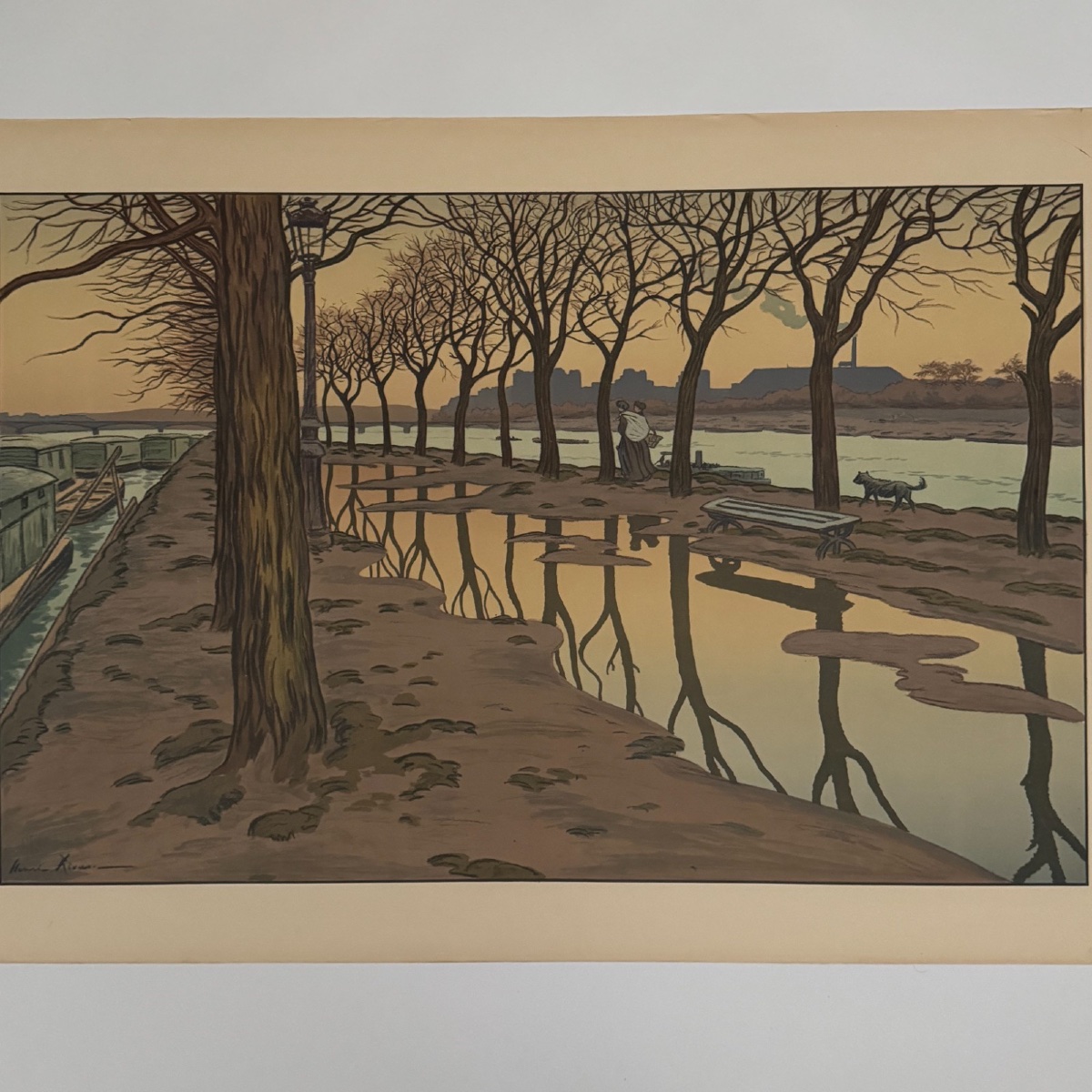 Lithograph By Henri Rivière: Parisian Landscapes - Swan Island -photo-3