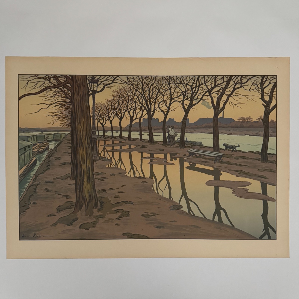 Lithograph By Henri Rivière: Parisian Landscapes - Swan Island 