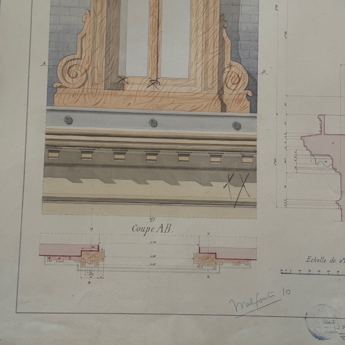 Dessin École Centrale des Arts et Manufactures Lucarne en bois J. Roche -photo-4