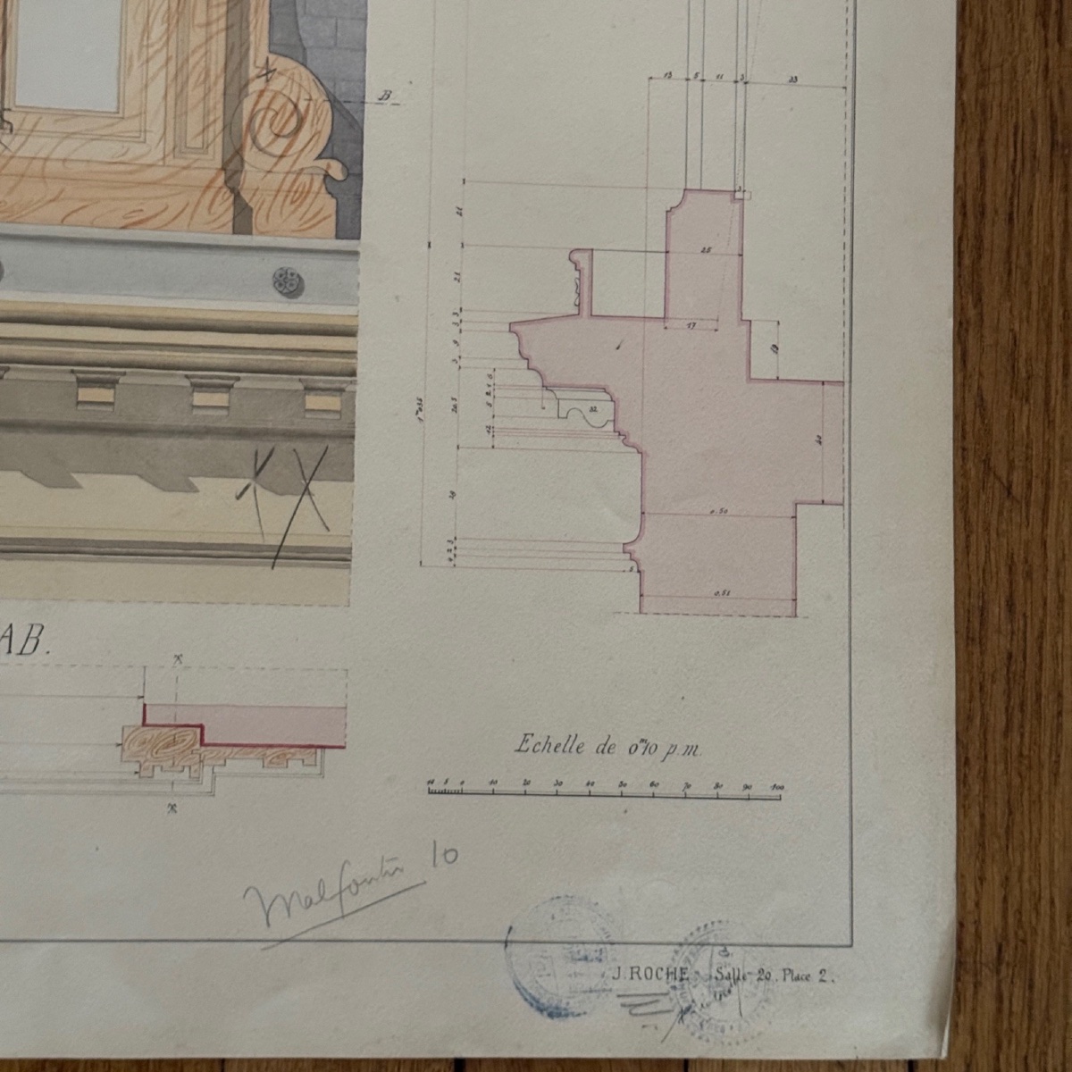 Dessin École Centrale des Arts et Manufactures Lucarne en bois J. Roche -photo-1