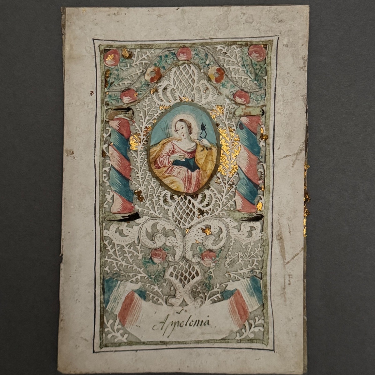 Canivet peint à la main XVIIIe Appolonia 