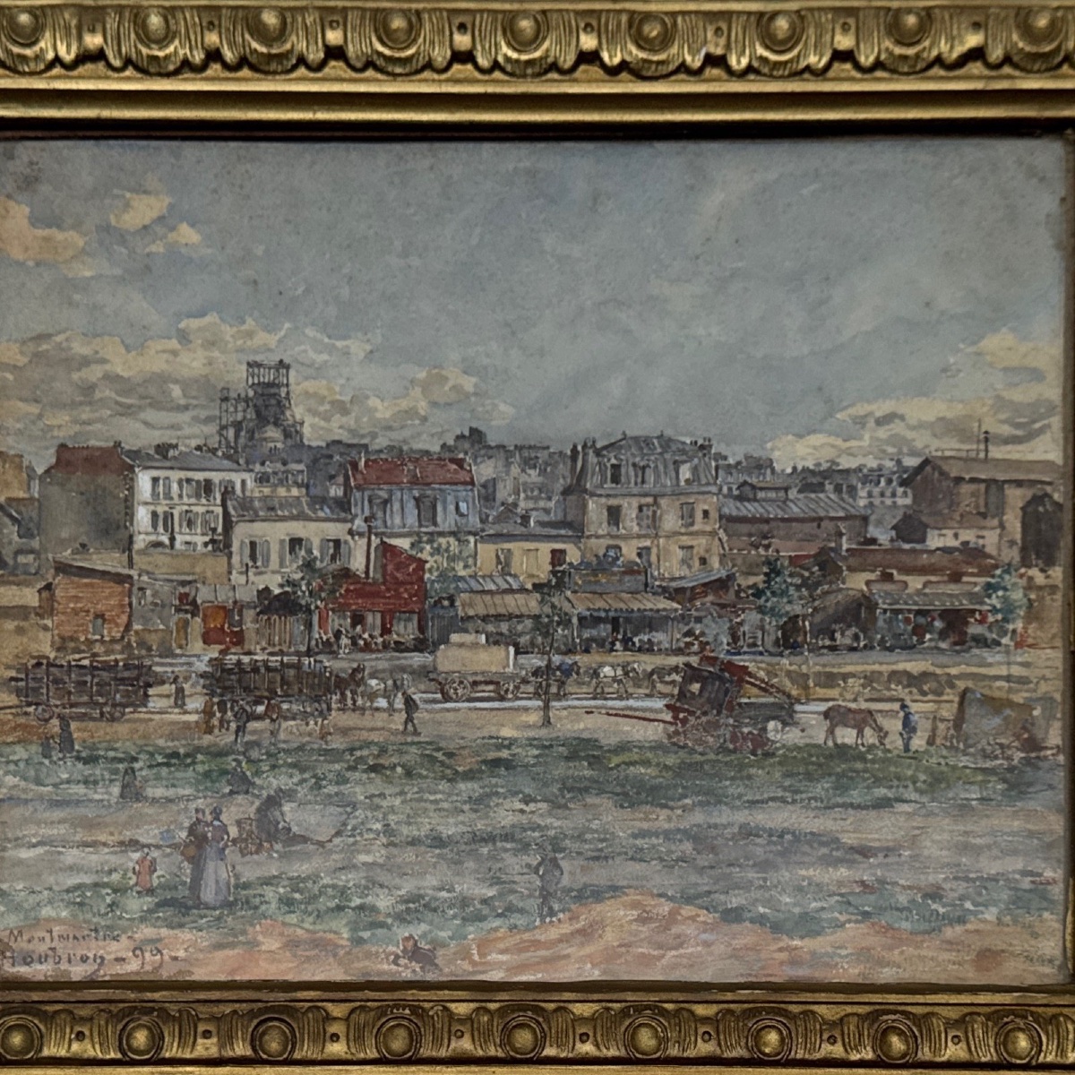 Watercolor On Paper, Montmartre, 1899, By Frédéric Houbron-photo-3