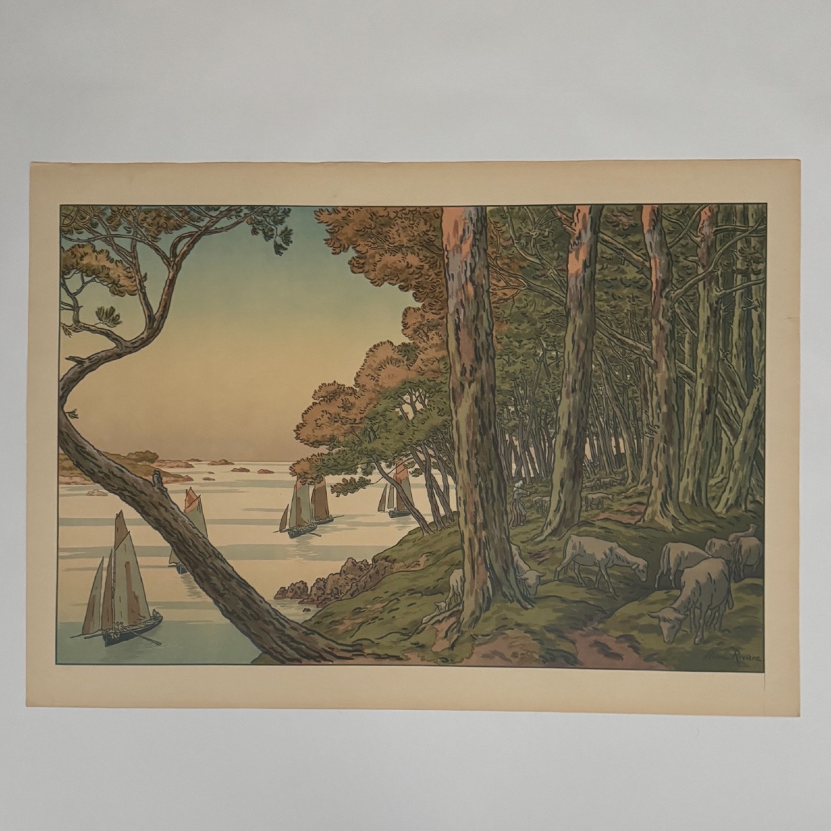 Lithographie par Henri Rivière Les Aspects de la Nature - Soir d'été -photo-2