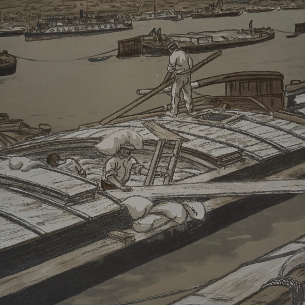 Lithographie par Henri Rivière Paysages Parisiens - Quai d'Austerlitz -photo-2