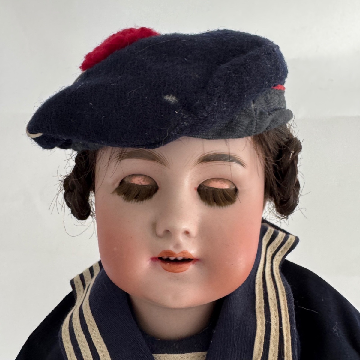 Poupée tête en porcelaine DEP tenue de marin -photo-2