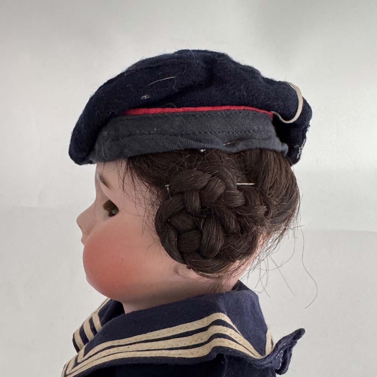 Poupée tête en porcelaine DEP tenue de marin -photo-3