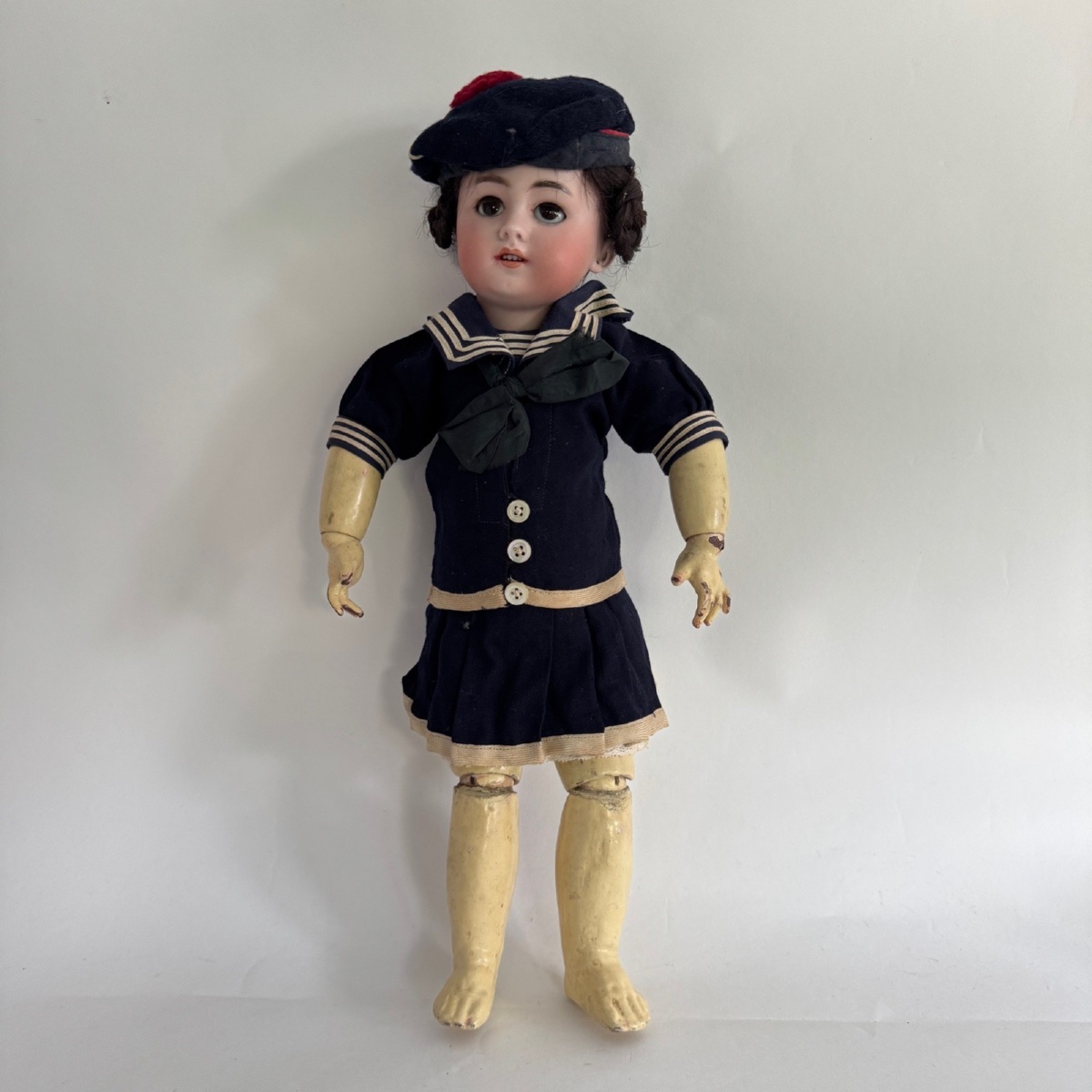 Poupée tête en porcelaine DEP tenue de marin -photo-4