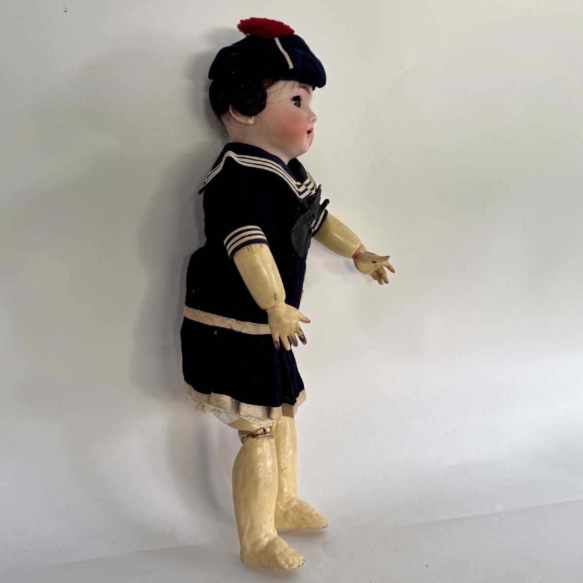 Poupée tête en porcelaine DEP tenue de marin -photo-1