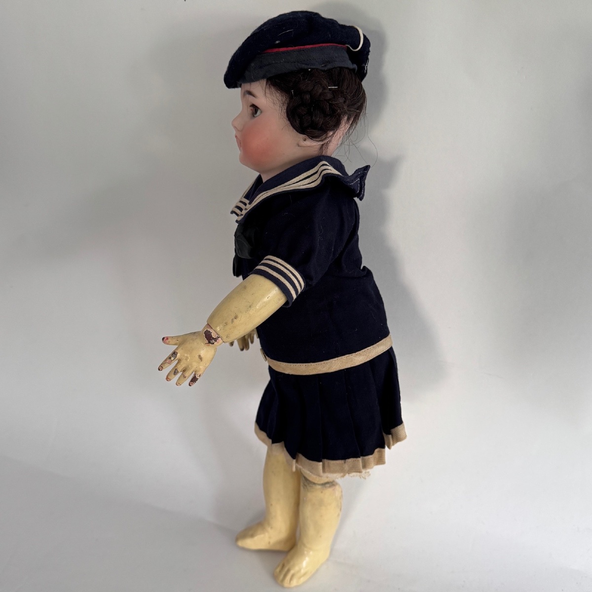 Poupée tête en porcelaine DEP tenue de marin -photo-2