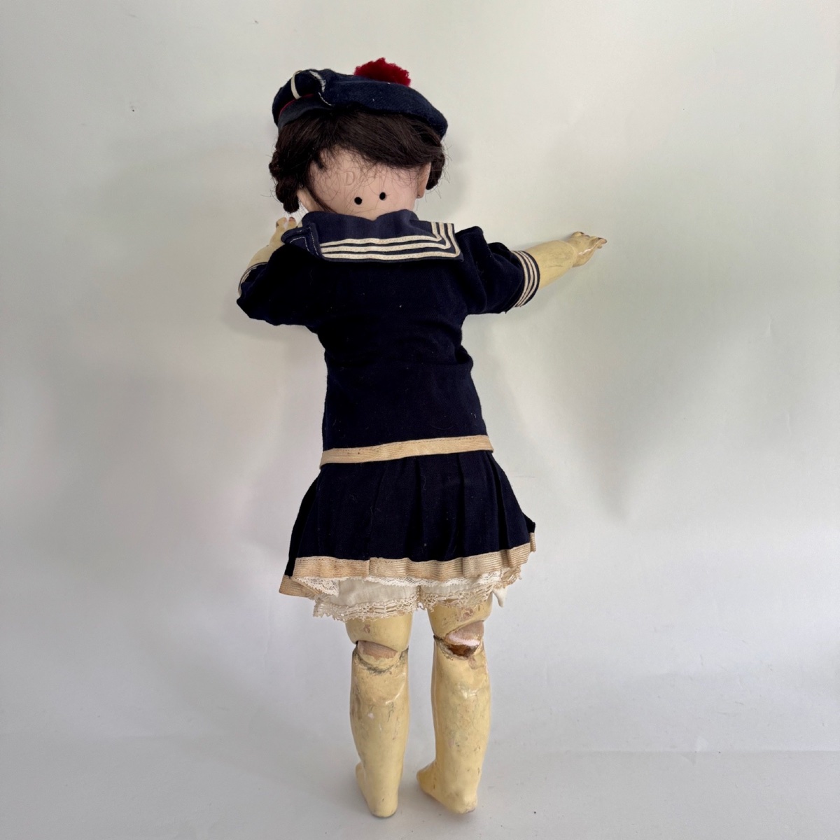 Poupée tête en porcelaine DEP tenue de marin -photo-3