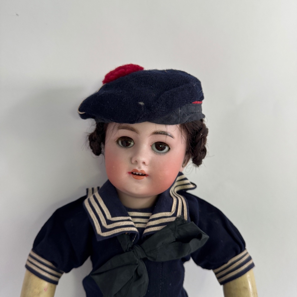 Poupée tête en porcelaine DEP tenue de marin -photo-4