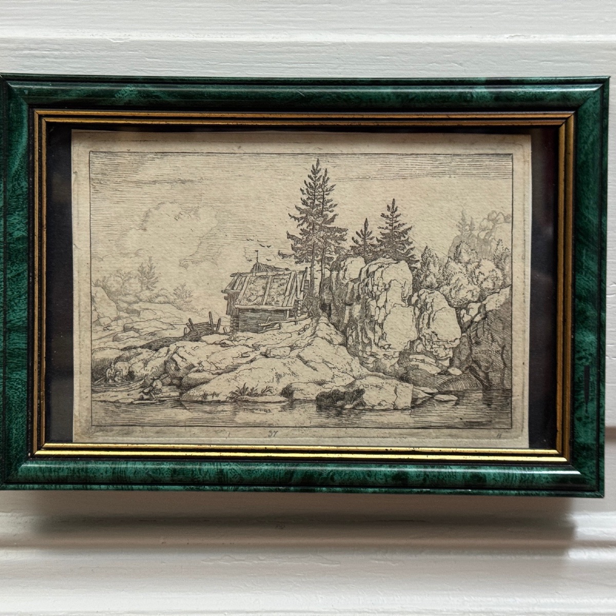 Gravure XVIIe Les Deux Pins près des Chaumières par Allart van Everdingen -photo-4