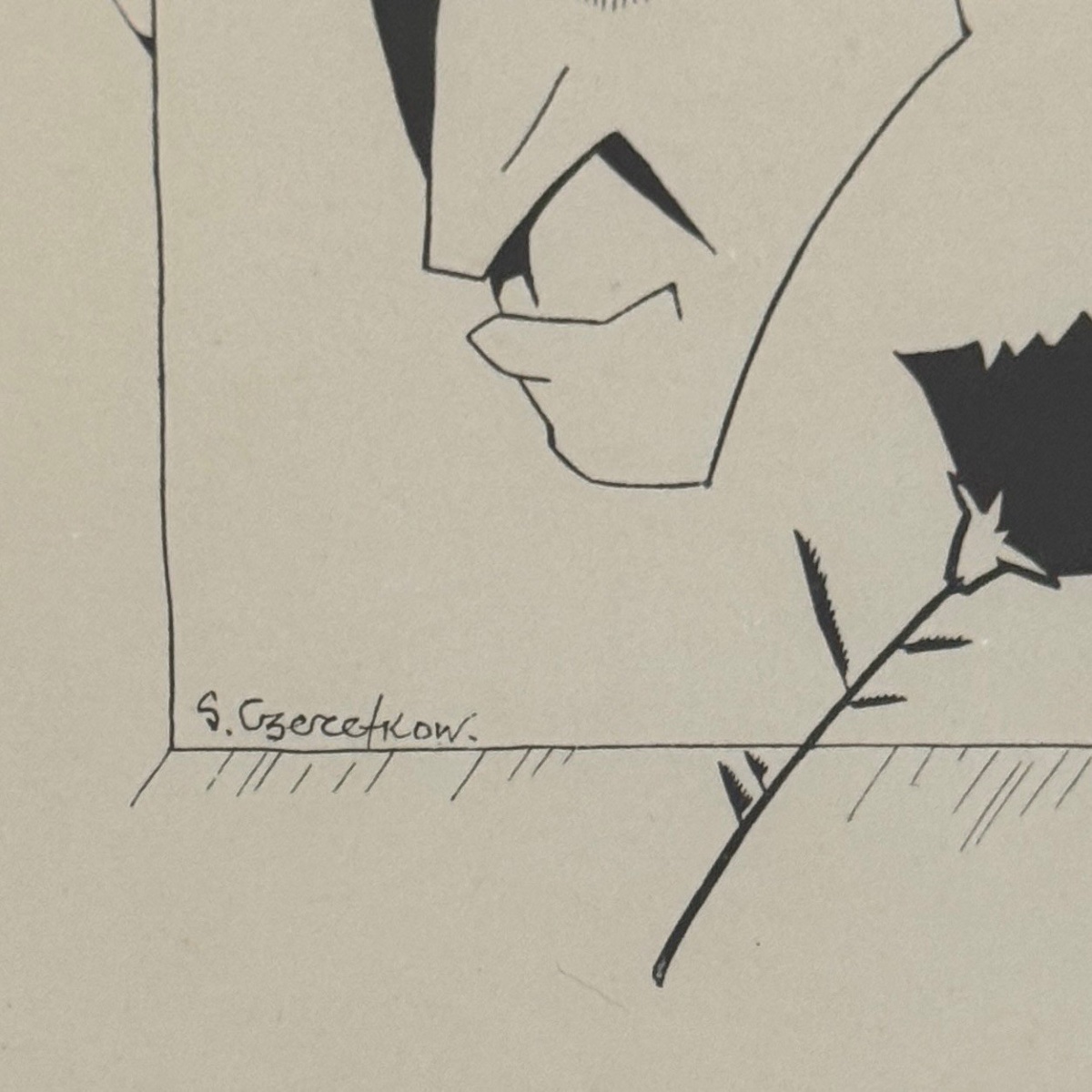 Caricature par Serge Czerefkov dit Serge Grès représentant André Salmon -photo-4