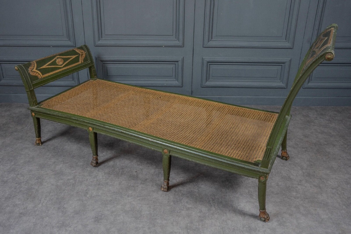 Chaise longue Récamier banquette lit de repos sphinx pieds griffes -photo-2
