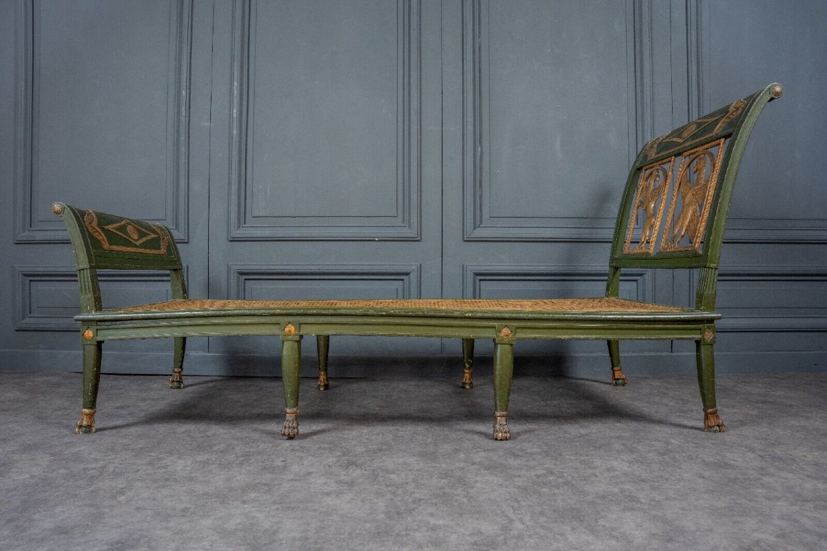 Chaise longue Récamier banquette lit de repos sphinx pieds griffes -photo-4