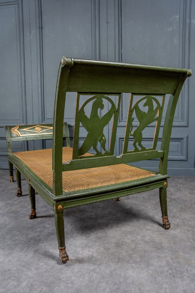 Chaise longue Récamier banquette lit de repos sphinx pieds griffes -photo-3