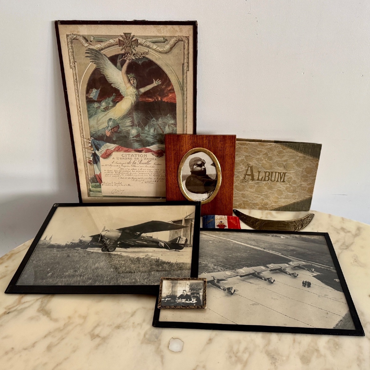 Photos, Album, Pilot's Dog Tag, World War I, Diploma