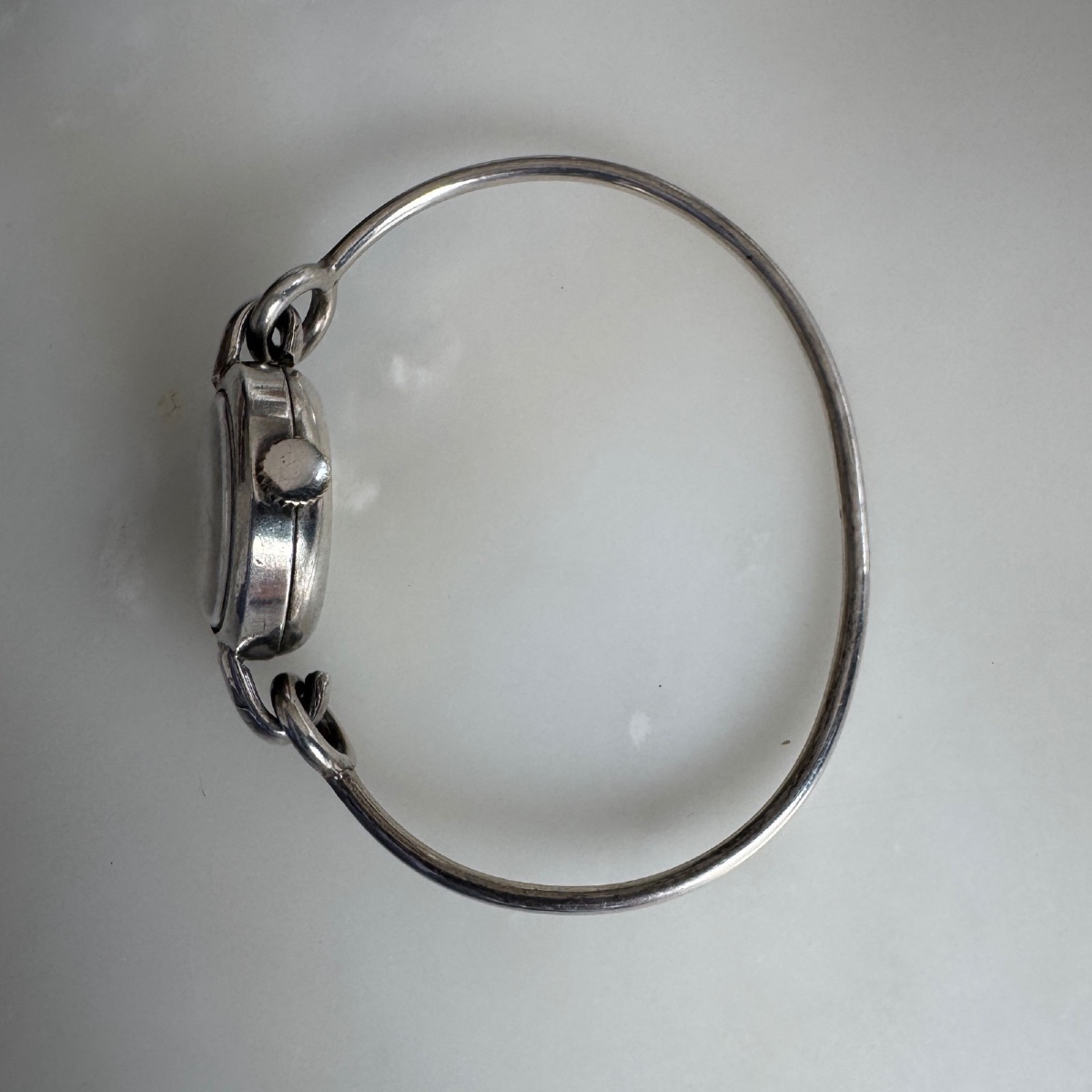 Reglex Silver Watch With A Rigid Bracelet -photo-1