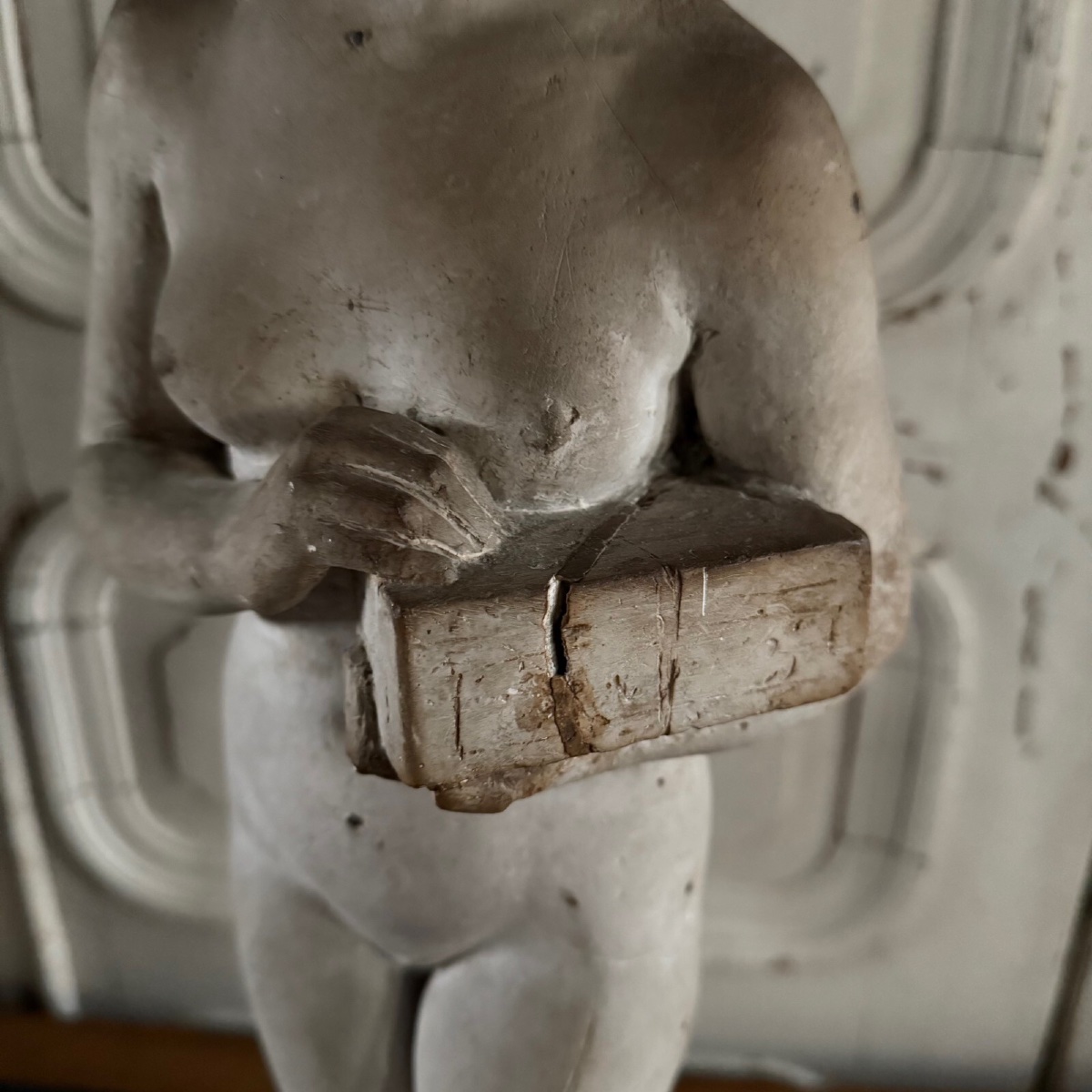 Statue plâtre d'atelier Charles Filleul sujet féminin coffret XXe-photo-3