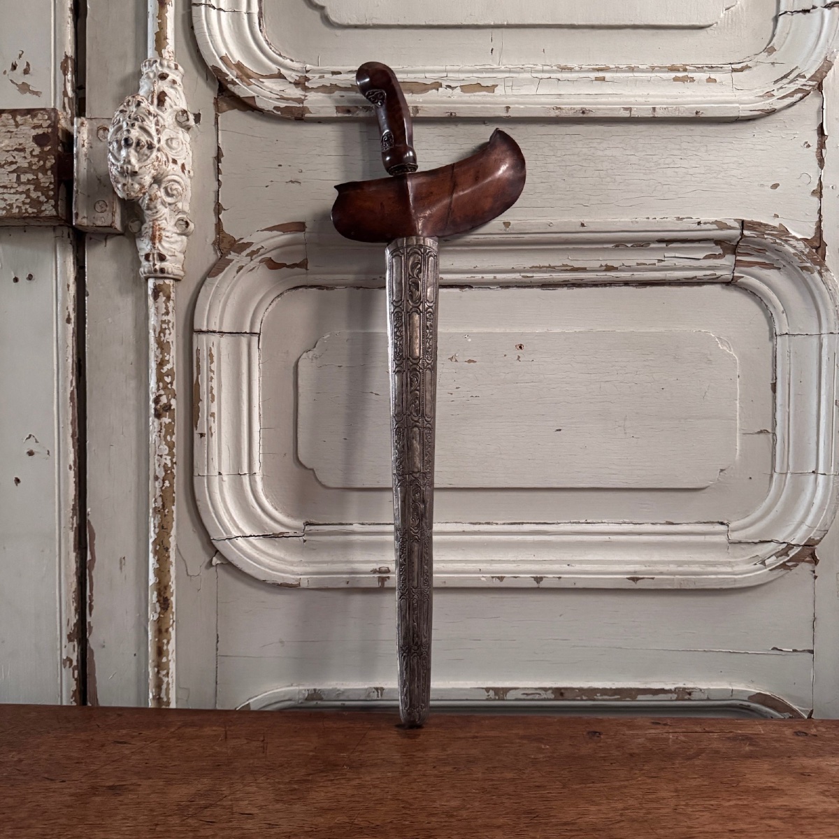 Indonesian Dagger Or Sword (kreiss Or Kriss) With An Ornate Sheath-photo-2
