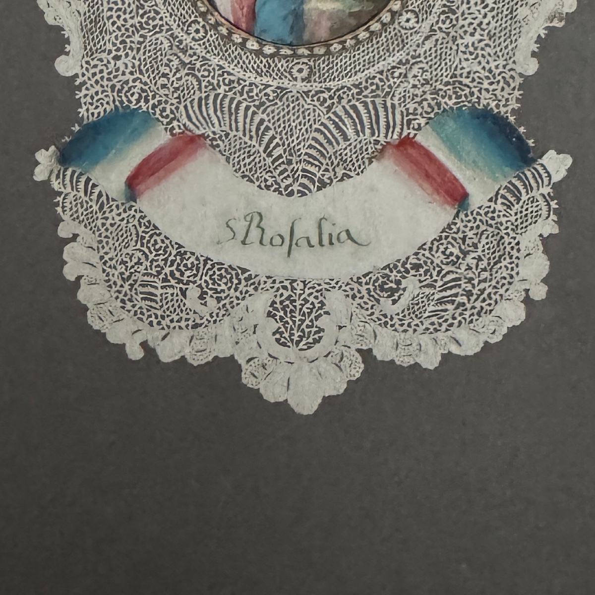 18th-century Cut-out Lace Canivet Depicting Saint Rosalia, A Devotional Image -photo-6