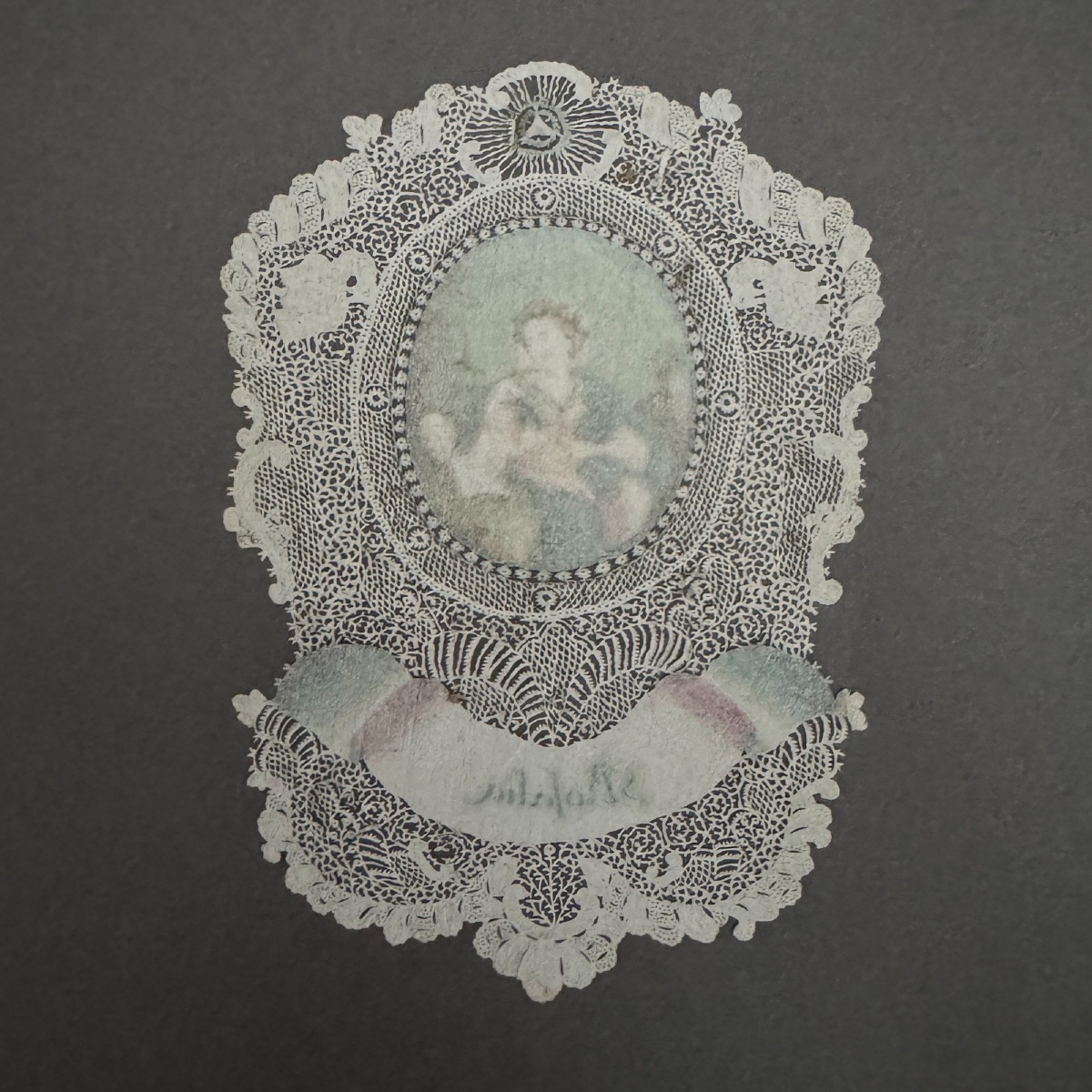 18th-century Cut-out Lace Canivet Depicting Saint Rosalia, A Devotional Image -photo-7