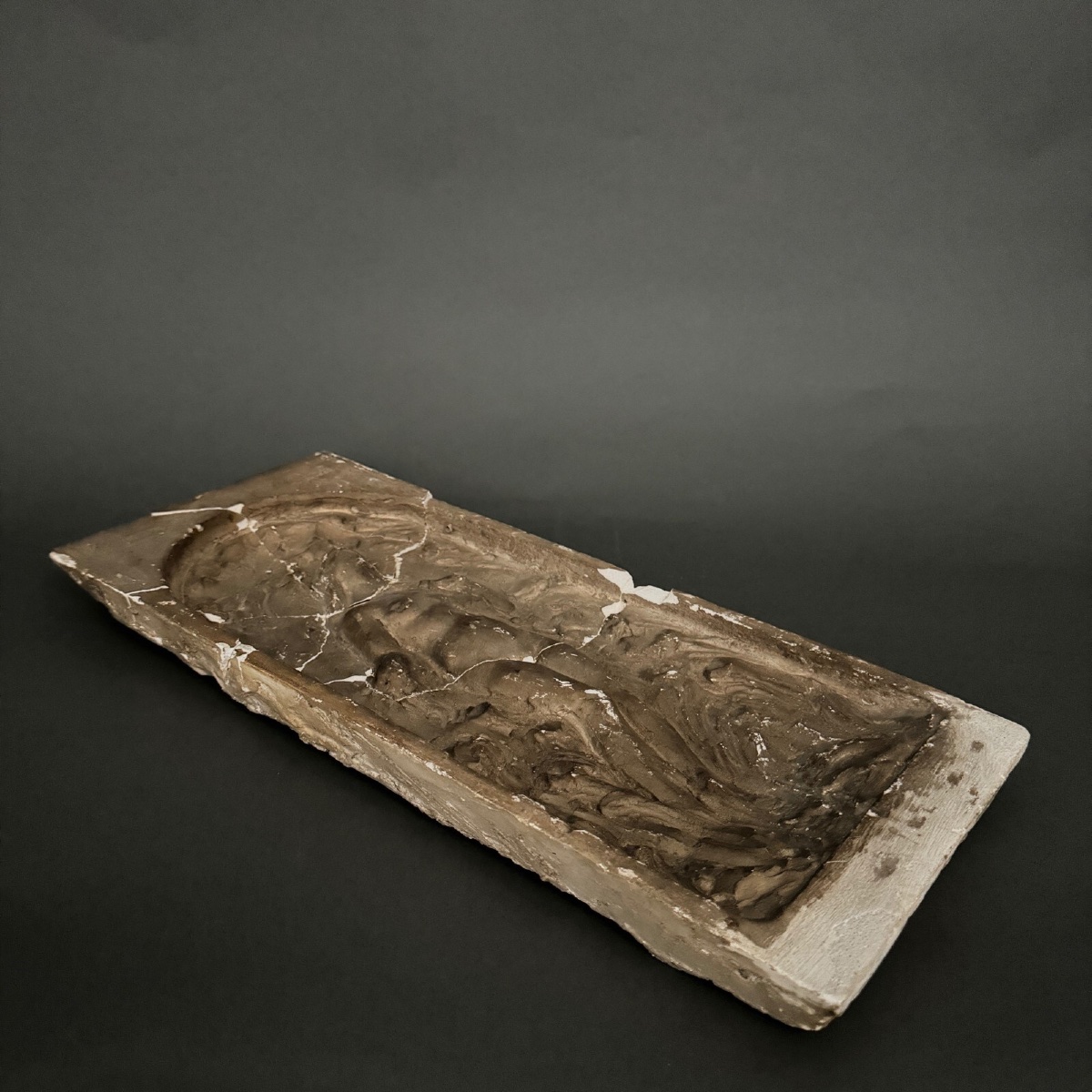 Bas-relief d'atelier en plâtre Charles Filleul représentant une nymphe -photo-4