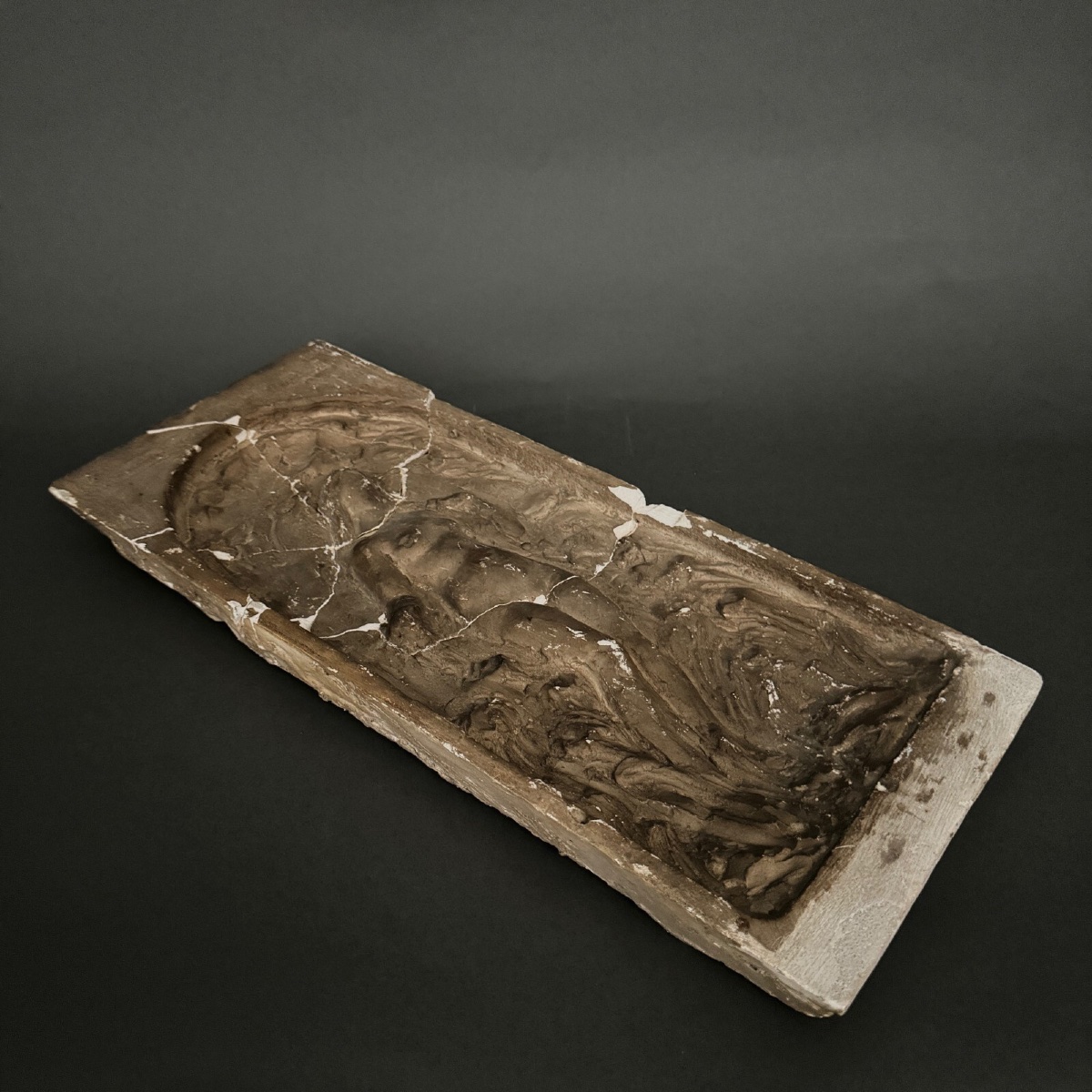 Bas-relief d'atelier en plâtre Charles Filleul représentant une nymphe -photo-1
