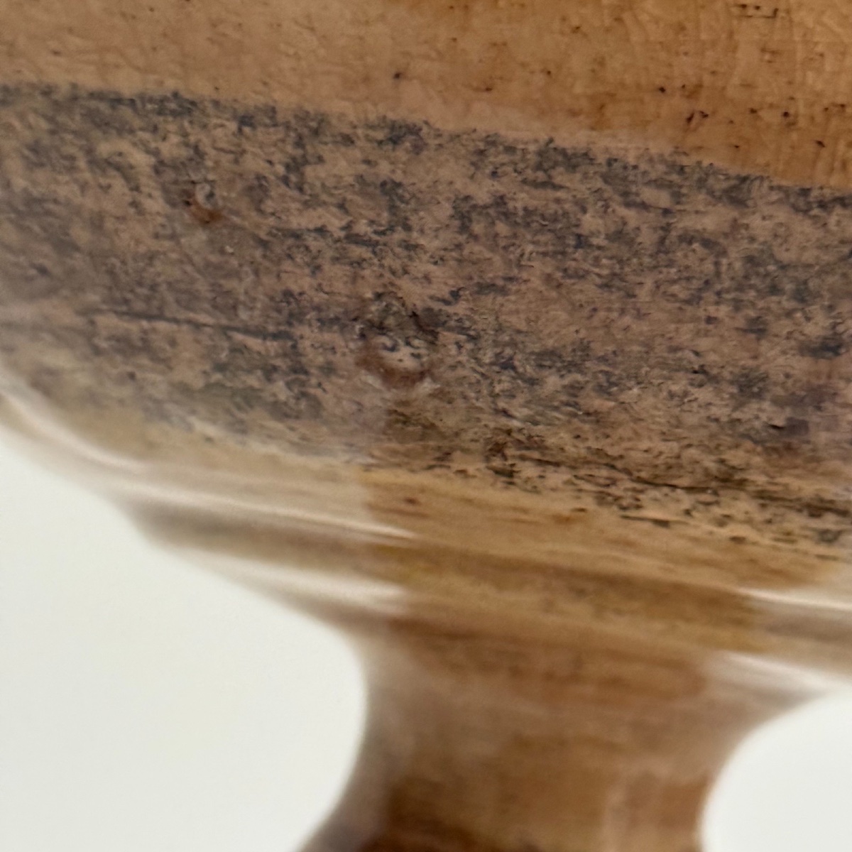 Large Ceramic Bowl On A Foot By Georges Pelletier, Signed In Gold Leaf -photo-4