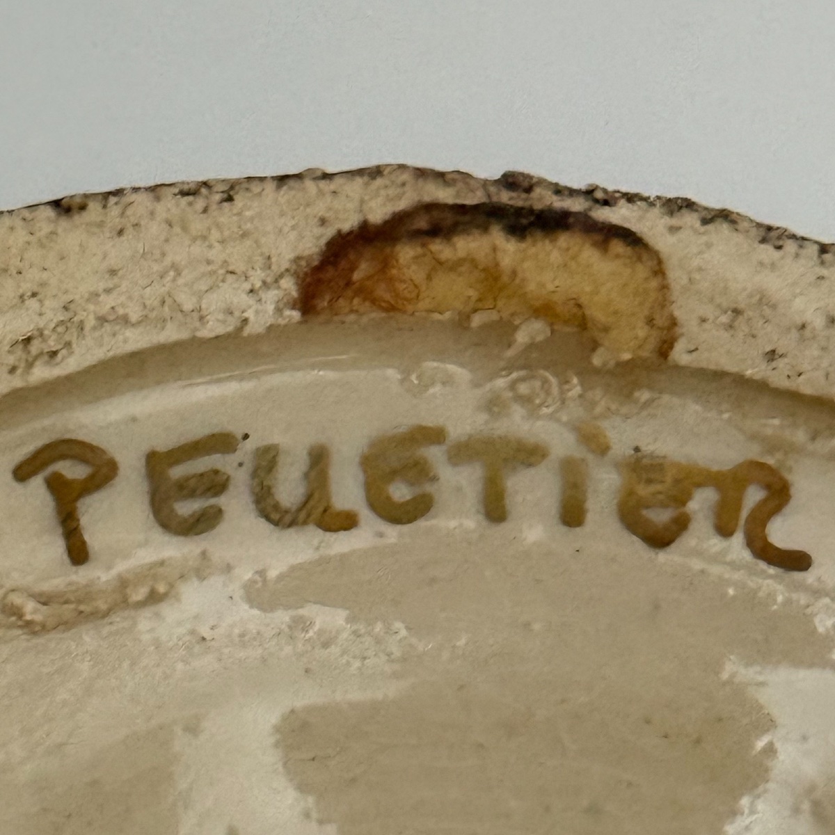 Large Ceramic Bowl On A Foot By Georges Pelletier, Signed In Gold Leaf -photo-5
