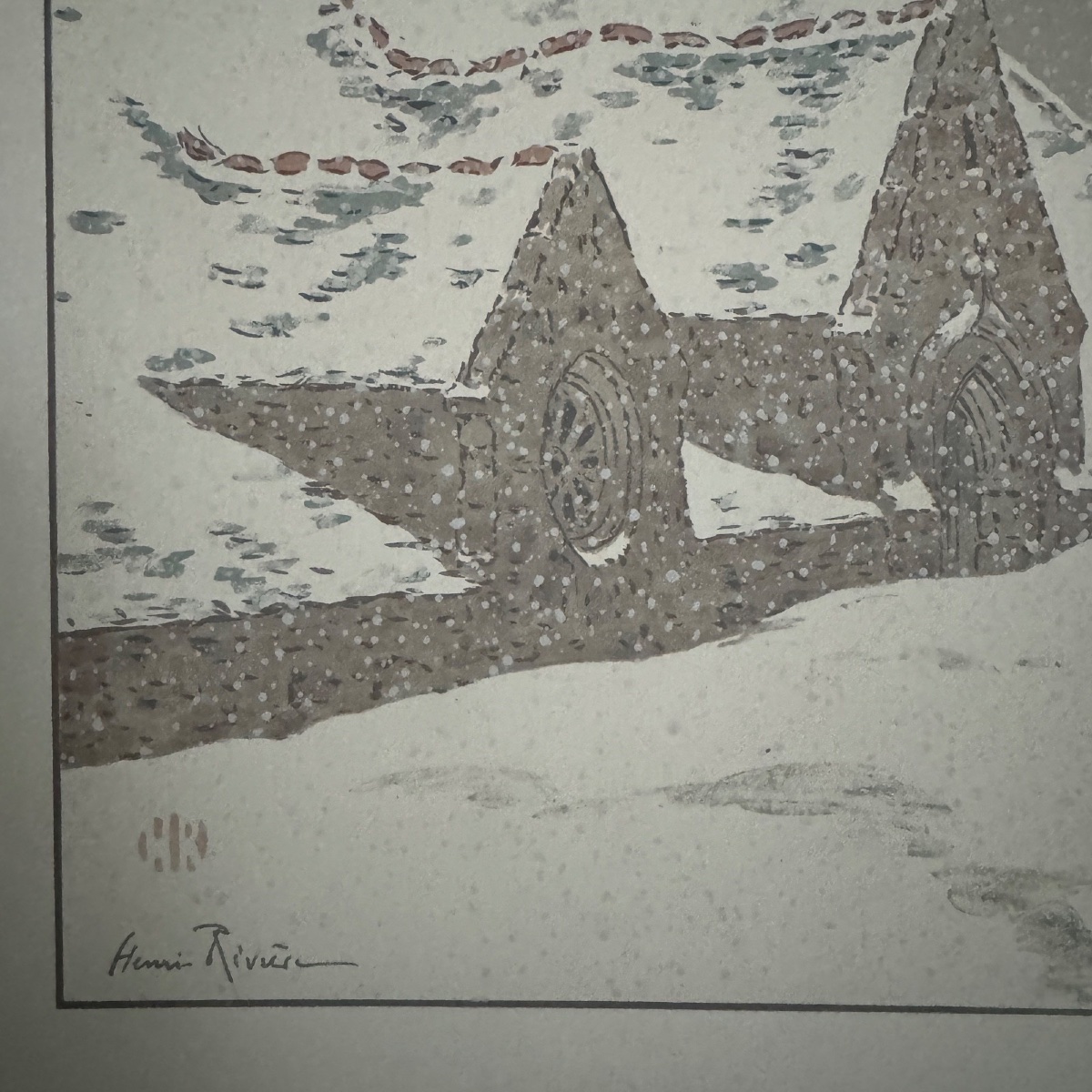 Lithographie par Henri Rivière La Féérie des Heures - La Neige-photo-4
