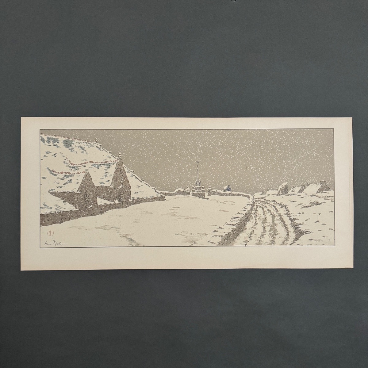 Lithographie par Henri Rivière La Féérie des Heures - La Neige