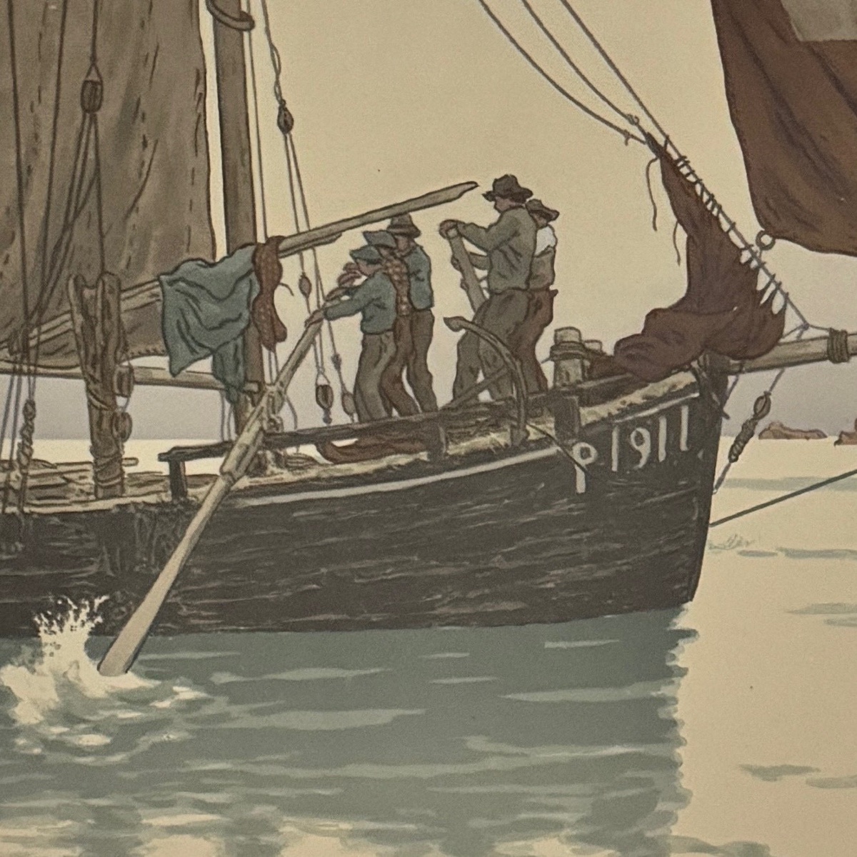 Lithographie par Henri Rivière La Féérie des Heures - Le Calme plat-photo-4
