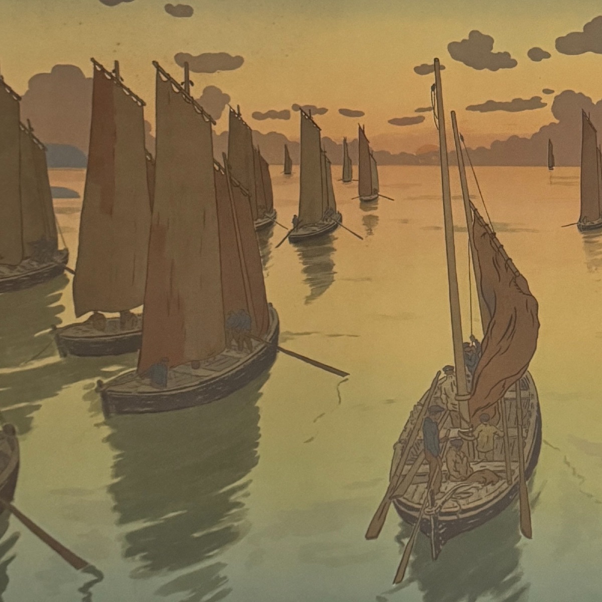Lithographie par Henri Rivière - Le Coucher de Soleil -photo-4