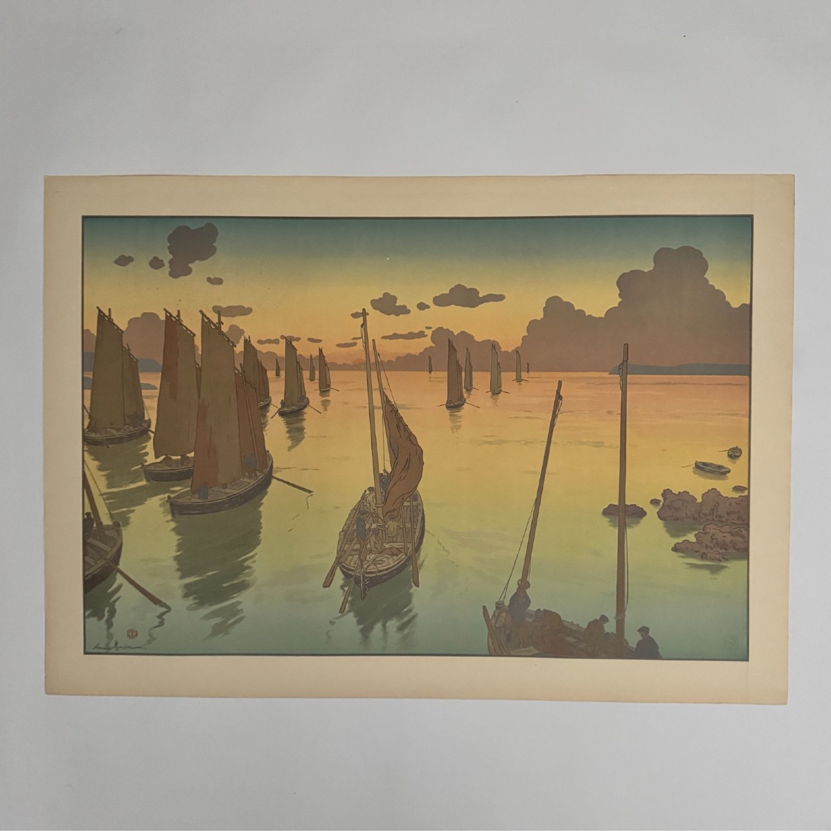 Lithographie par Henri Rivière - Le Coucher de Soleil 